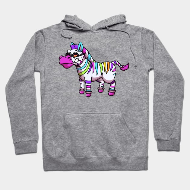 Cool Colorful Zebra Hoodie by TheMaskedTooner